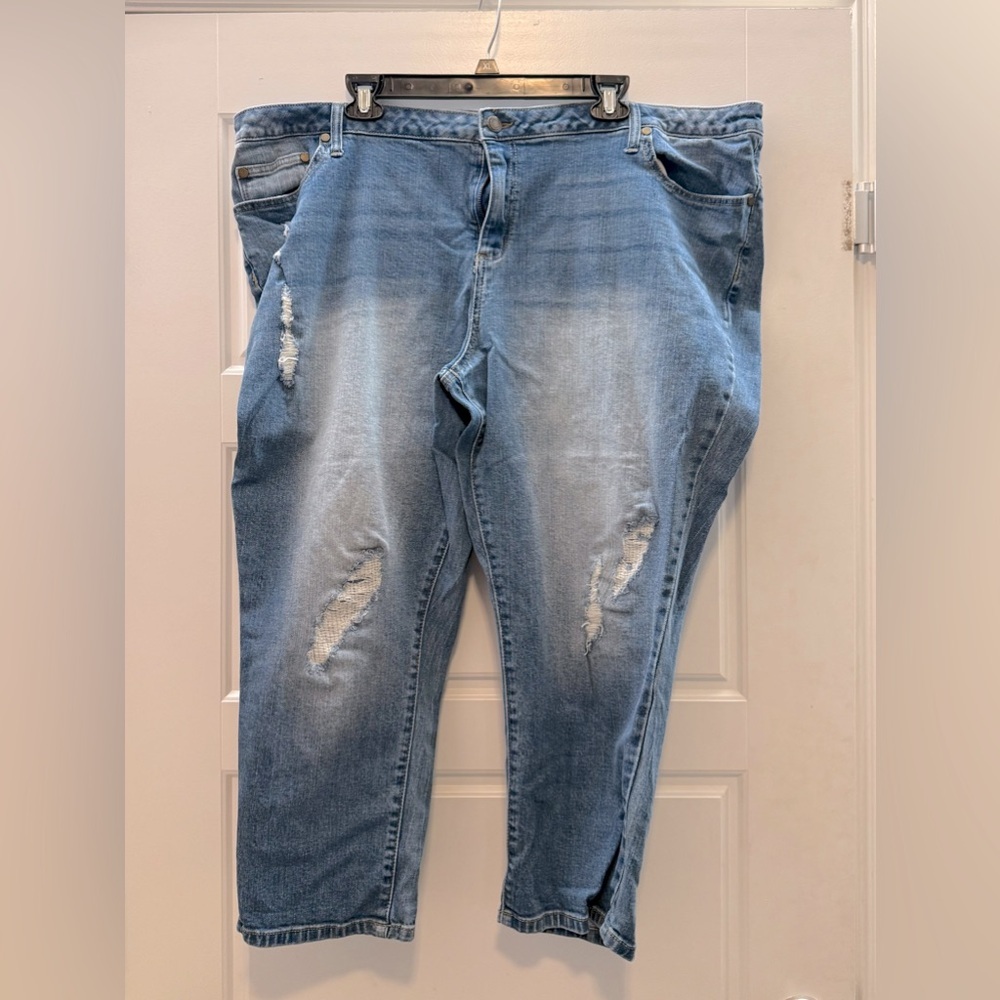 Woman Within Distressed Jeans, sz 24plus